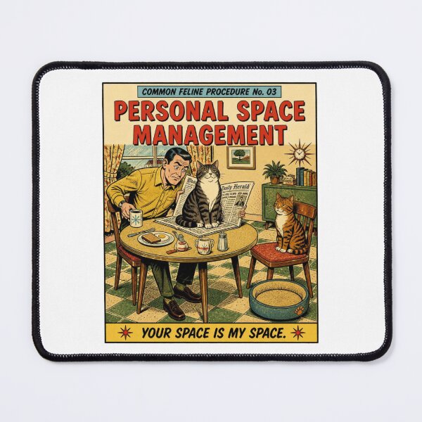 Item preview, Common Feline Procedure No. 03 – Personal Space Management | Funny Vintage Cat Comic designed and sold by Cavalier-org.