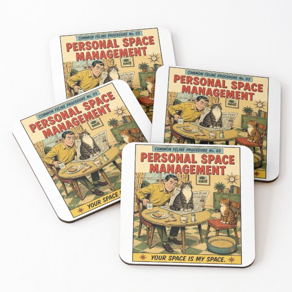 Item preview, Common Feline Procedure No. 03 – Personal Space Management | Funny Vintage Cat Comic designed and sold by Cavalier-org.