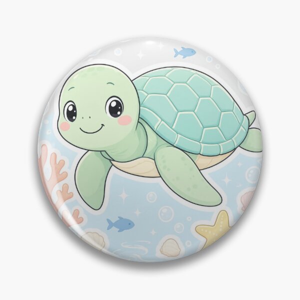 Item preview, Cute Sea Turtle Sticker | Kawaii Ocean Turtle | Beach Lover Vinyl Decal designed and sold by usaniya.