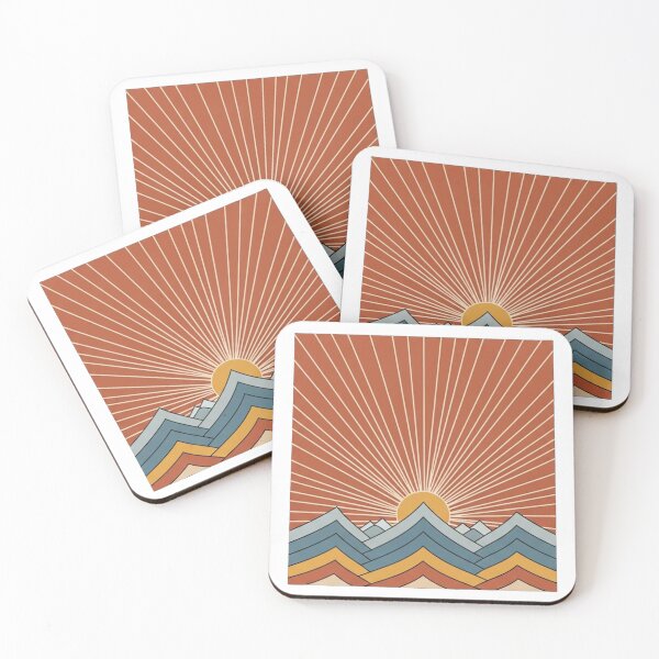 Item preview, Boho Sun Mountains Landscape - Warm Earth Tones Wall Art designed and sold by Dzblack.