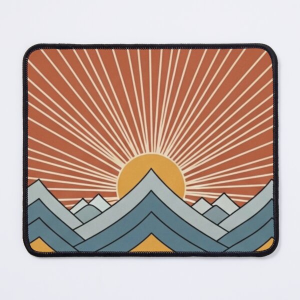 Item preview, Boho Sun Mountains Landscape - Warm Earth Tones Wall Art designed and sold by Dzblack.