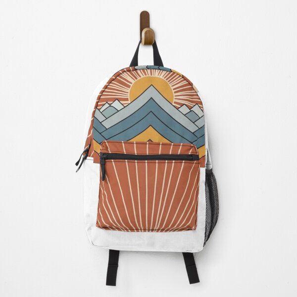 Item preview, Boho Sun Mountains Landscape - Warm Earth Tones Wall Art designed and sold by Dzblack.