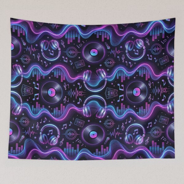 Item preview, Neon Music Wave | Abstract Sound Wave Seamless Pattern | Modern Music Aesthetic designed and sold by AP Digi Store.