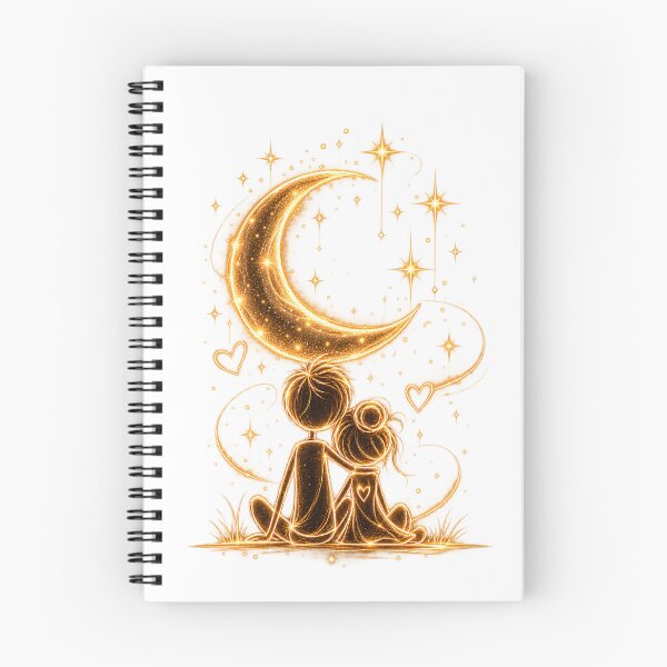 Item preview, Together Under the Moon | Golden Romantic Couple designed and sold by CalmMandala.