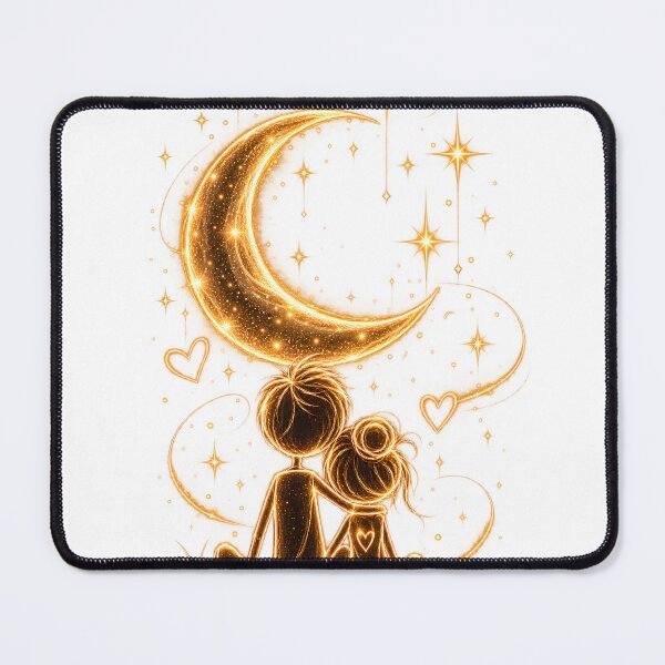 Item preview, Together Under the Moon | Golden Romantic Couple designed and sold by CalmMandala.