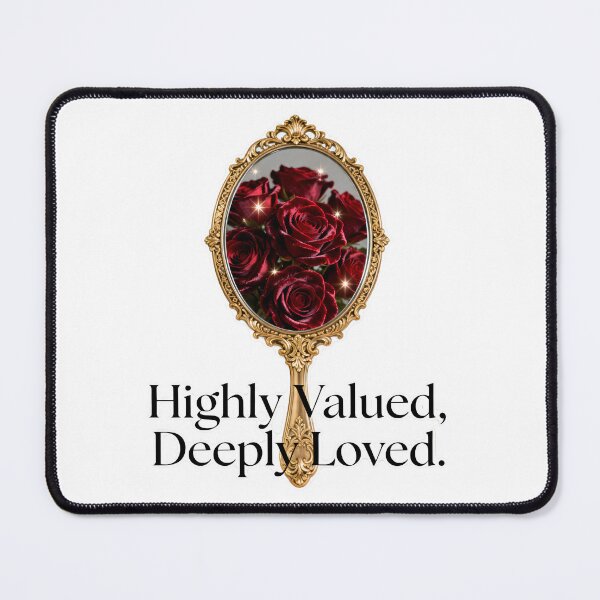 Item preview, Highly Valued Deeply Loved – Vintage Gold Mirror Red Roses Self Love designed and sold by Ideeplyfeltit.