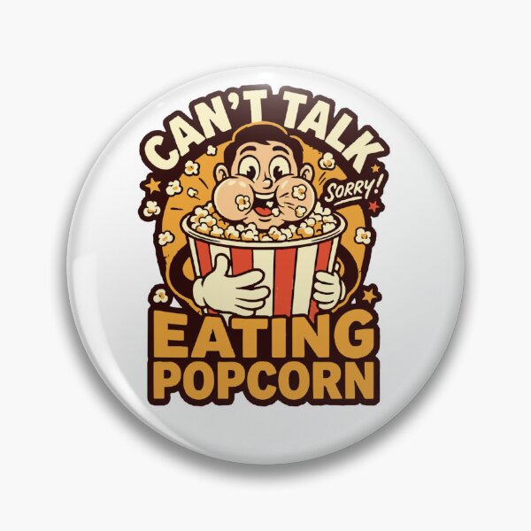 Item preview, Can't Talk Eating Popcorn Funny Binge Watching Mascot Classic T-Shirt designed and sold by pawsome purrfect.