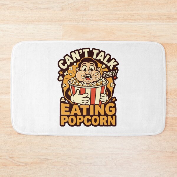 Item preview, Can't Talk Eating Popcorn Funny Binge Watching Mascot Classic T-Shirt designed and sold by pawsome purrfect.