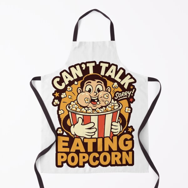 Item preview, Can't Talk Eating Popcorn Funny Binge Watching Mascot Classic T-Shirt designed and sold by pawsome purrfect.