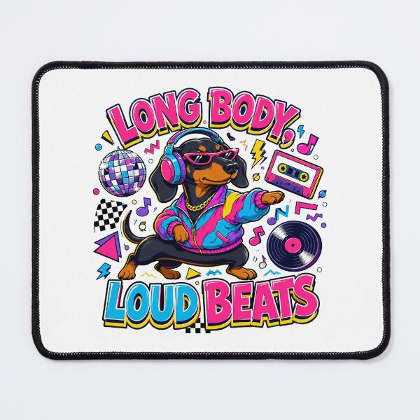 Item preview, Retro Dachshund Dancing to Loud Beats designed and sold by Kolibra.
