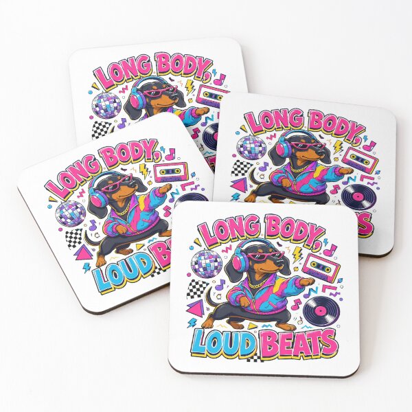 Item preview, Retro Dachshund Dancing to Loud Beats designed and sold by Kolibra.