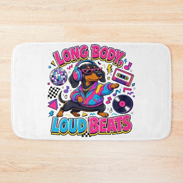 Item preview, Retro Dachshund Dancing to Loud Beats designed and sold by Kolibra.