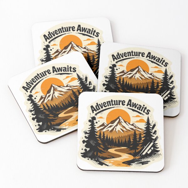 Item preview, Adventure Awaits Mountain Hiking Quote Design designed and sold by GabeMountainArt.