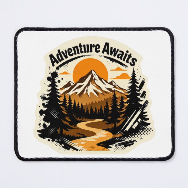 Item preview, Adventure Awaits Mountain Hiking Quote Design designed and sold by GabeMountainArt.
