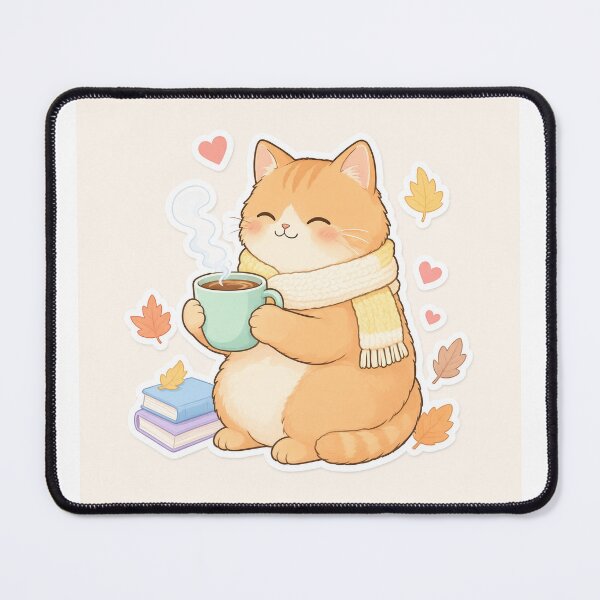 Item preview, Cute Coffee Cat Sticker | Kawaii Orange Cat Coffee Lover | Cozy Vinyl Sticker designed and sold by usaniya.