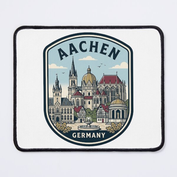 Item preview, Vintage Aachen Germany Travel Badge City Skyline designed and sold by k3rstman1.