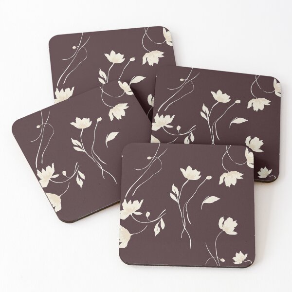 Item preview, Burgundy Minimalist Wildflower Pattern designed and sold by Aniko Tulipan.