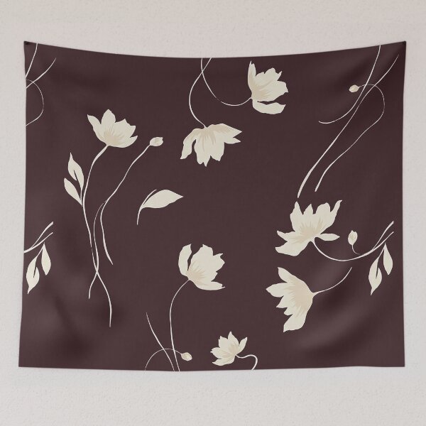 Item preview, Burgundy Minimalist Wildflower Pattern designed and sold by Aniko Tulipan.
