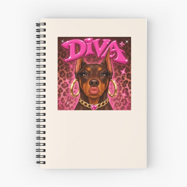Item preview, Diva Doberman Y2K Pink Leopard Funny Red Doberman Pinscher with Gold Hoops designed and sold by Yellowriversss.