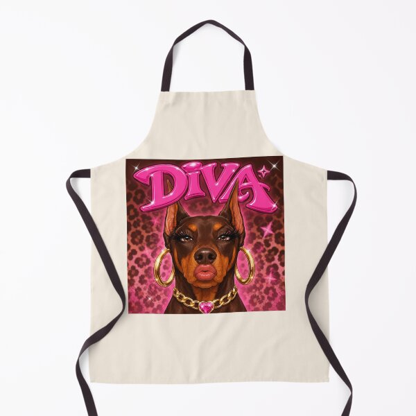 Item preview, Diva Doberman Y2K Pink Leopard Funny Red Doberman Pinscher with Gold Hoops designed and sold by Yellowriversss.