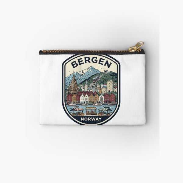 Item preview, Bergen Norway Retro Travel Badge Illustration designed and sold by k3rstman1.