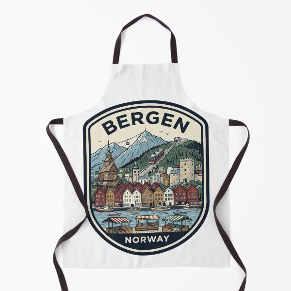 Item preview, Bergen Norway Retro Travel Badge Illustration designed and sold by k3rstman1.