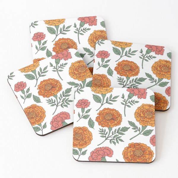 Item preview, Vintage Orange Marigold Floral Seamless Pattern - Retro Botanical Flower Garden Art designed and sold by Dzblack.