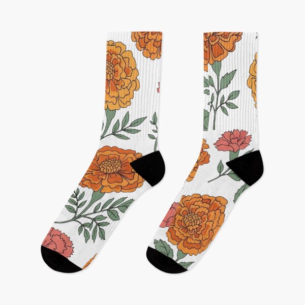 Item preview, Vintage Orange Marigold Floral Seamless Pattern - Retro Botanical Flower Garden Art designed and sold by Dzblack.