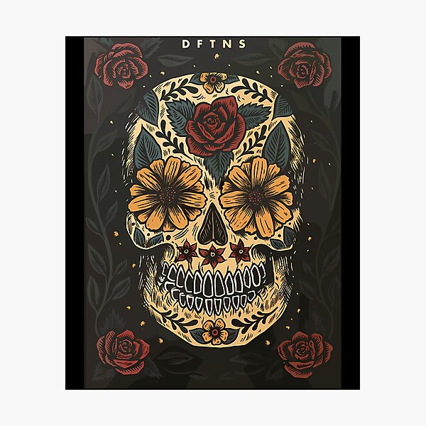 Item preview, Floral Sugar Skull DFTNS Poster designed and sold by AutomatedArtist.