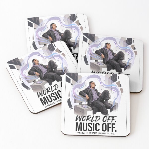 Item preview, Music Off World Off | Premium Music Lover Streetwear | Headphone Lifestyle Graphic Tee designed and sold by SAJ Design Studio.