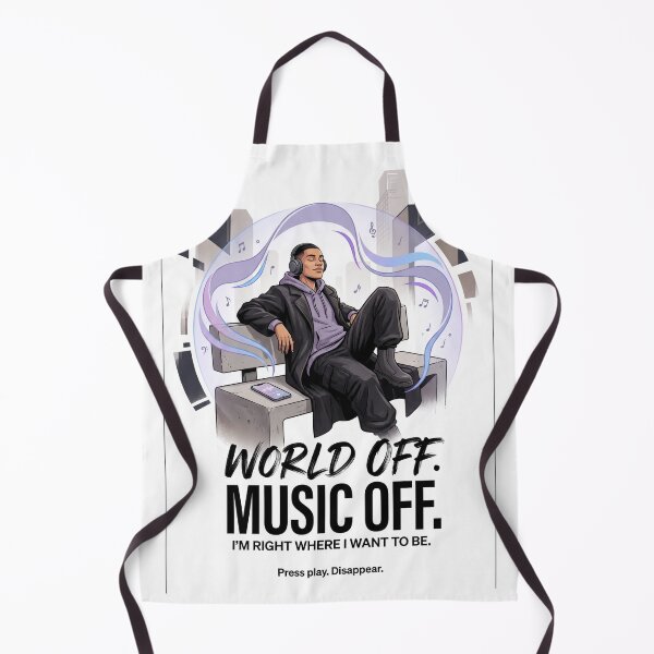 Item preview, Music Off World Off | Premium Music Lover Streetwear | Headphone Lifestyle Graphic Tee designed and sold by SAJ Design Studio.
