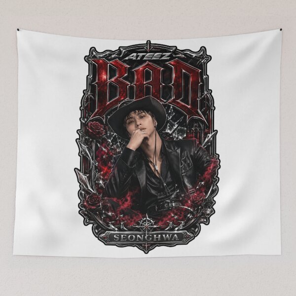 Item preview, ATEEZ Seonghwa BAD Song Antique Lace Frame Vintage Visual Fan Art designed and sold by Valeree Store.