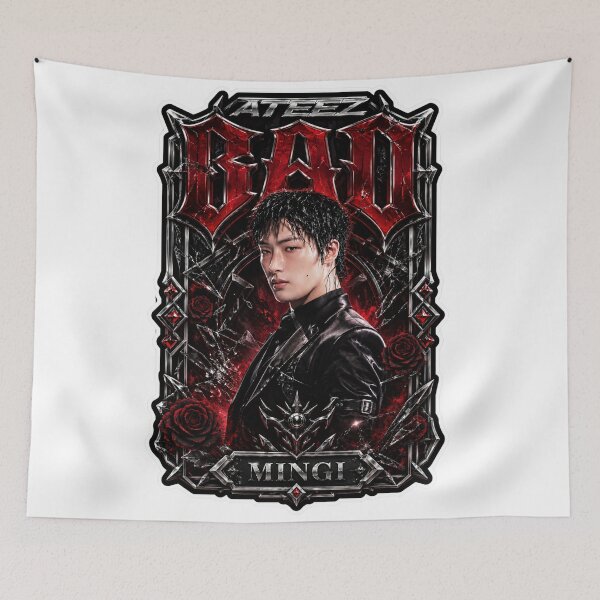 Item preview, Fix Off Mingi ATEEZ BAD Era Warm Red Film Concept Poster designed and sold by Valeree Store.