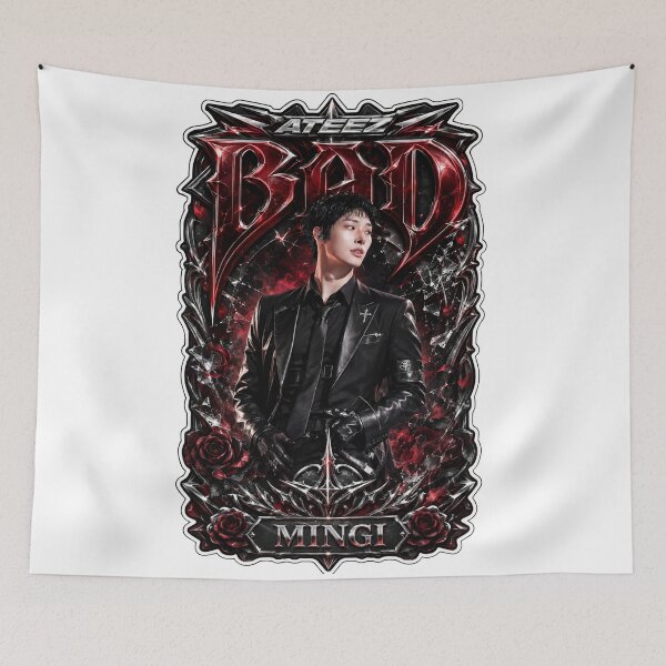 Item preview, Classic Silver Accent Mingi ATEEZ BAD Track Vintage Streetwear Graphic designed and sold by Valeree Store.