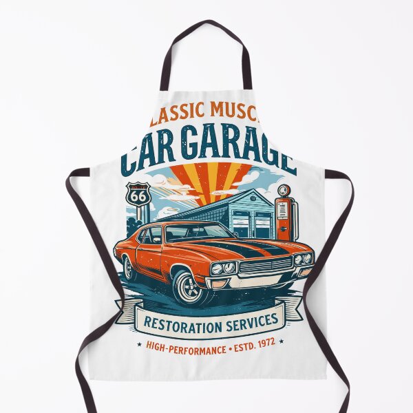 Item preview, Classic Muscle Car Garage Route 66 Poster designed and sold by Matinez Pink.