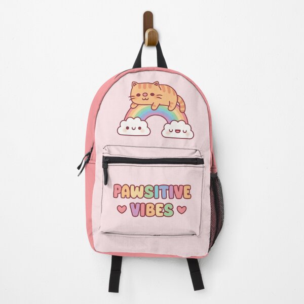 Item preview, Cute Tabby Cat On The Rainbow Pawsitive Vibes designed and sold by rustydoodle.