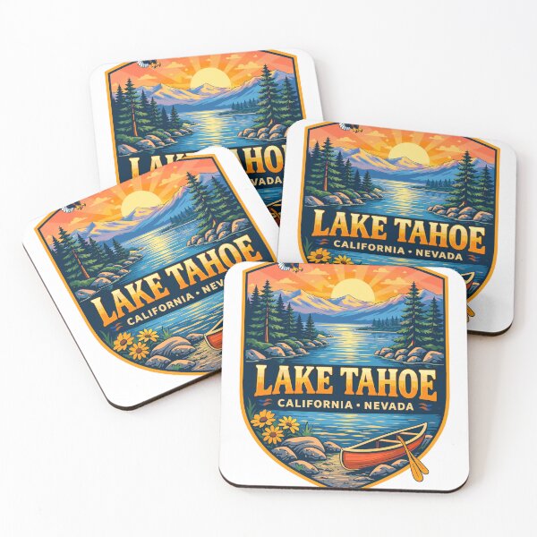 Item preview, Lake Tahoe California Nevada Canoe Poster designed and sold by Matinez Pink.