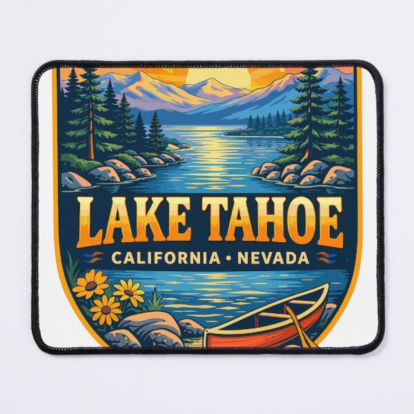 Item preview, Lake Tahoe California Nevada Canoe Poster designed and sold by Matinez Pink.