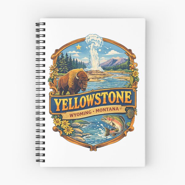 Item preview, Yellowstone National Park Geyser & Bison Poster designed and sold by Matinez Pink.