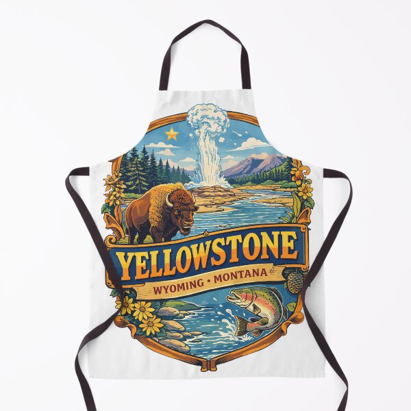 Item preview, Yellowstone National Park Geyser & Bison Poster designed and sold by Matinez Pink.