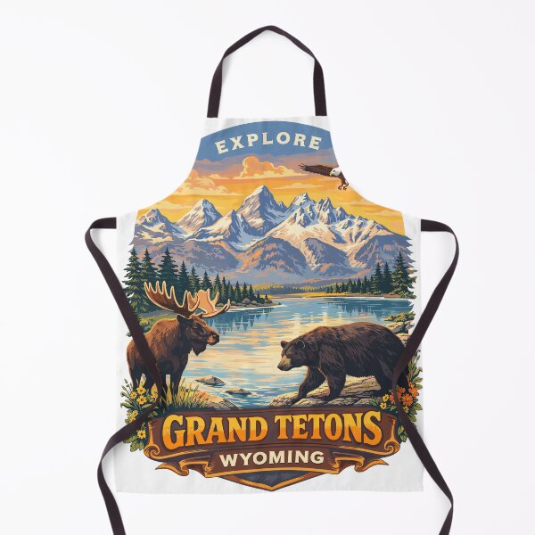 Item preview, Grand Tetons Wyoming Wildlife Poster designed and sold by Matinez Pink.