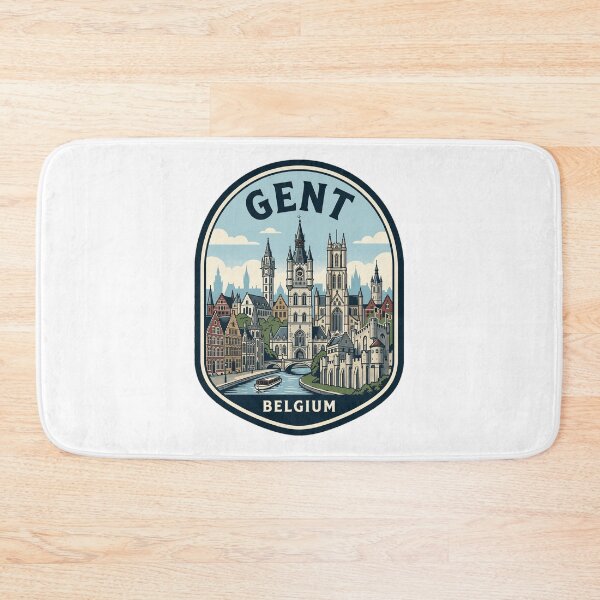 Item preview, Vintage Gent Belgium Travel Badge Illustration designed and sold by k3rstman1.