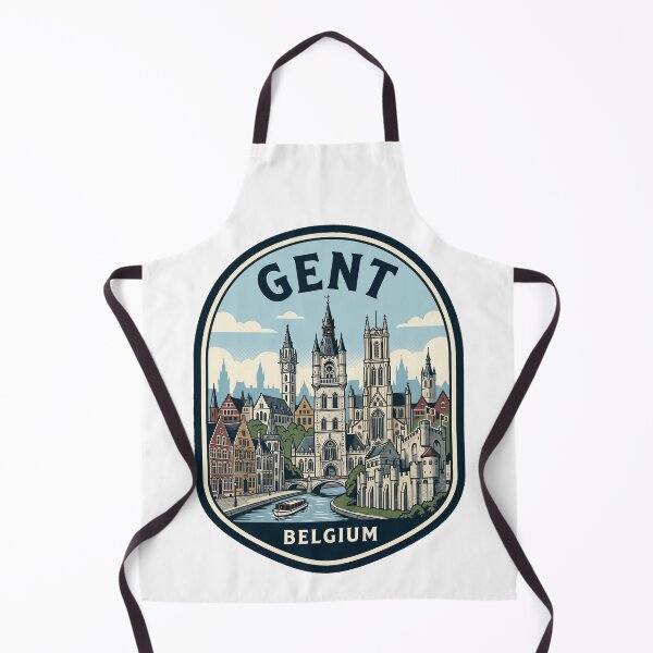 Item preview, Vintage Gent Belgium Travel Badge Illustration designed and sold by k3rstman1.