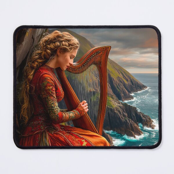Item preview, Enchanting Harpist by the Seaside at Dusk designed and sold by Artessie.