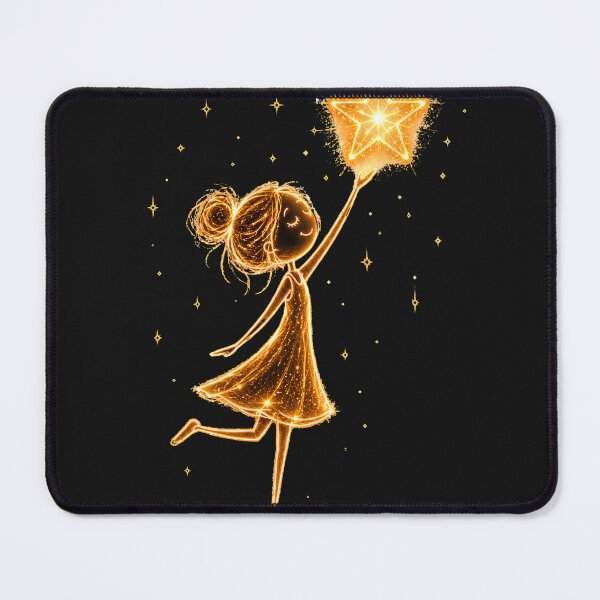 Item preview, Reach for the Stars | Glowing Golden Girl Illustration designed and sold by CalmMandala.