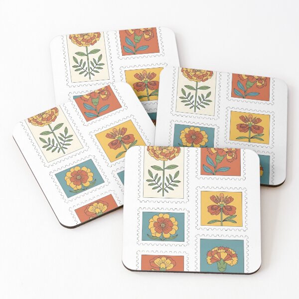 Item preview, Vintage Floral Postage Stamp Collection - Retro Botanical Flower Art designed and sold by Dzblack.