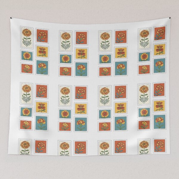 Item preview, Vintage Floral Postage Stamp Collection - Retro Botanical Flower Art designed and sold by Dzblack.