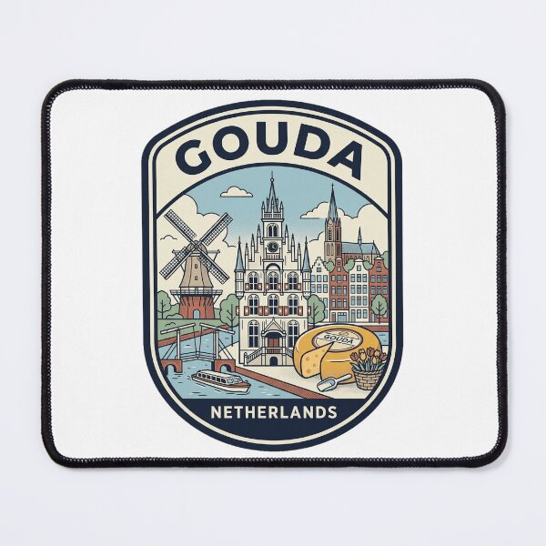 Item preview, Vintage Gouda Netherlands Travel Badge Windmill Cheese designed and sold by k3rstman1.