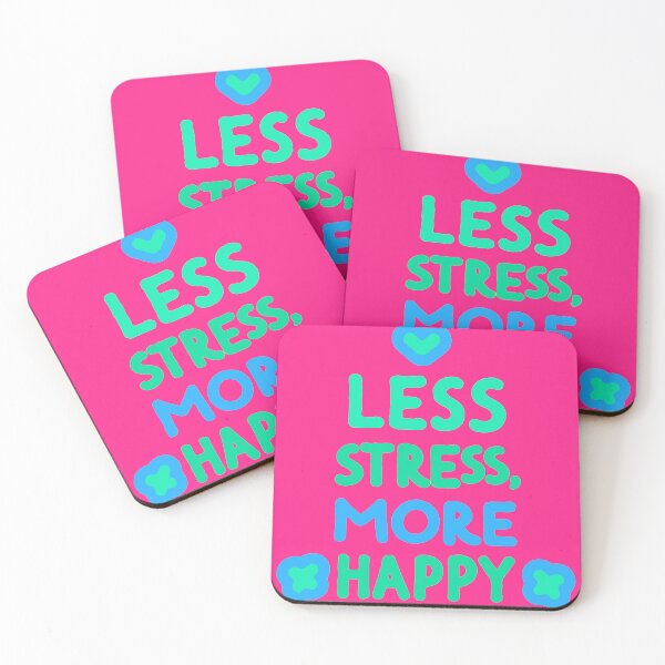 Item preview, Less Stress More Happy Colorful Y2K Typography designed and sold by FrihadArt.