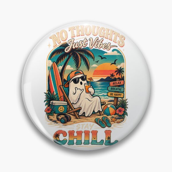 Item preview, No Thoughts Just Vibes Chill Ghost designed and sold by ThilankaDesign.